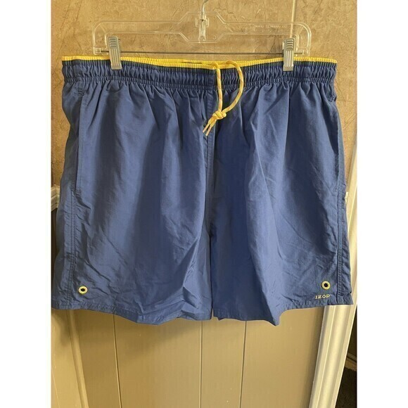 Izod Navy And Yellow Swim‎ Trunks Men's Size XL - Picture 1 of 3